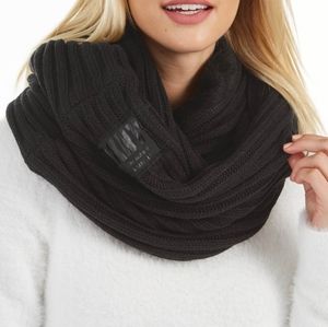 Dkny black infinity winter scarf fleece lined